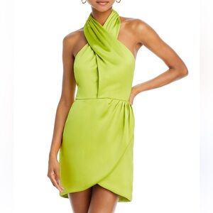 RAMY BROOK Jona Satin Halterneck Minidress